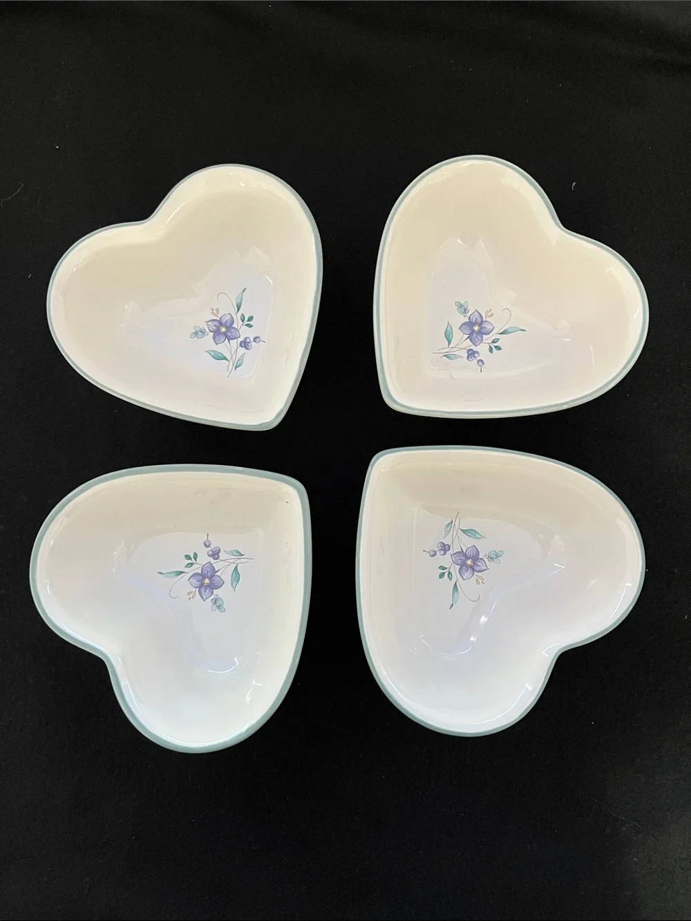 Heart-Shaped Stoneware Pfaltzgraff April Pattern Serving Dish - Set